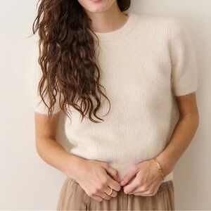Marine Layer Suri Alpaca puff sleeve - Cream Women's Sweater